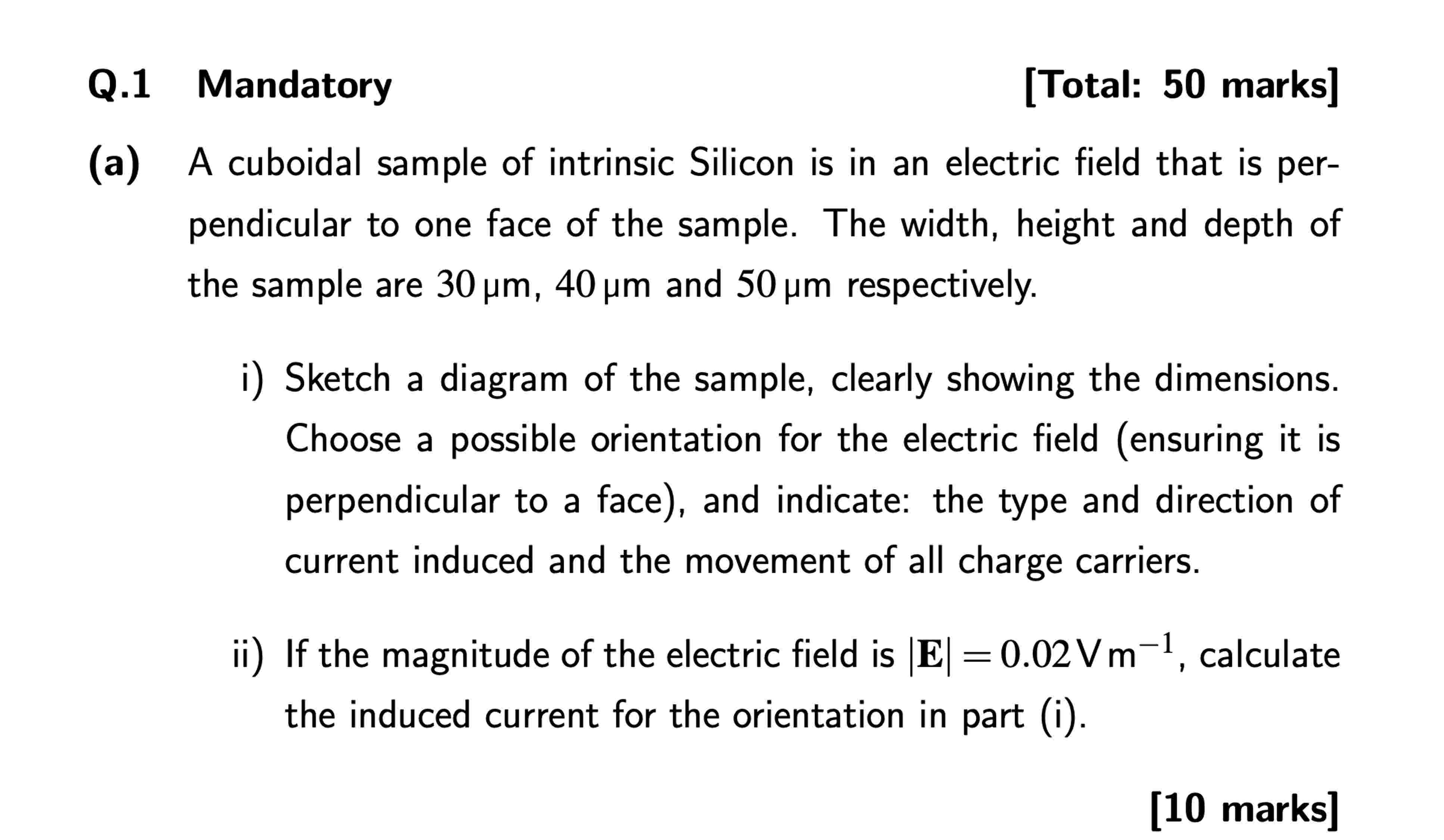 Q . 1 Mandatory [ Total: 5 0 marks ] ( a ) A