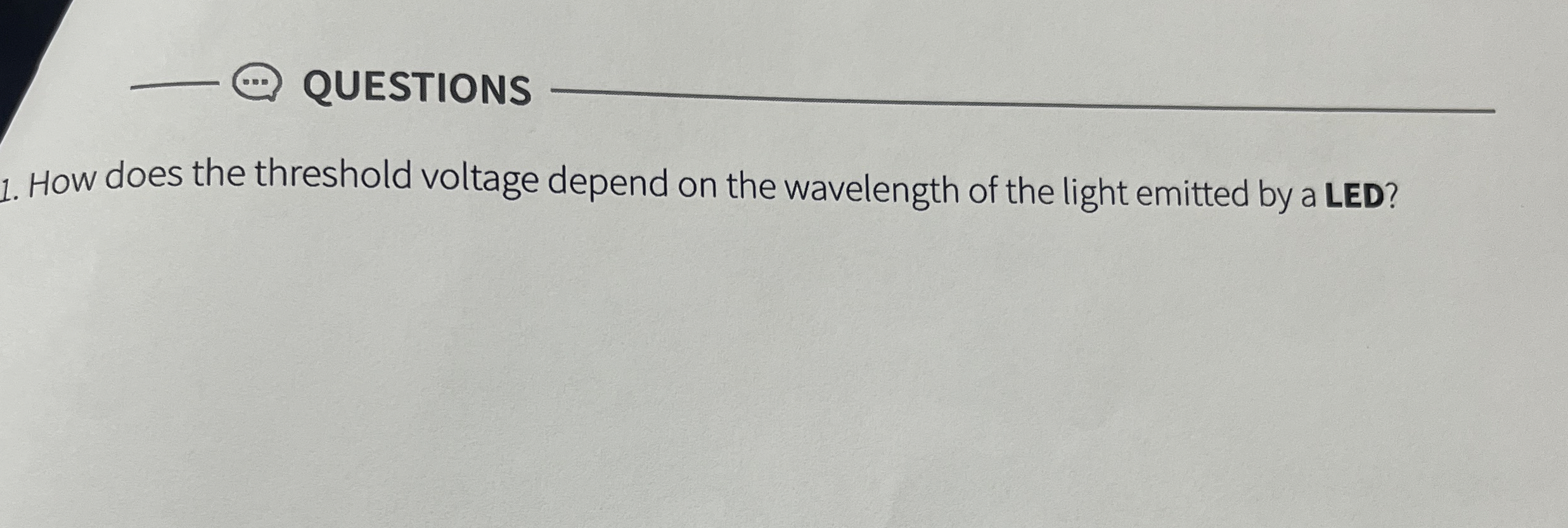 QUESTIONS How does the threshold voltage depend