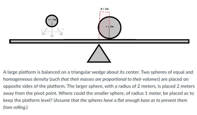 A large platform is balanced on a triangular