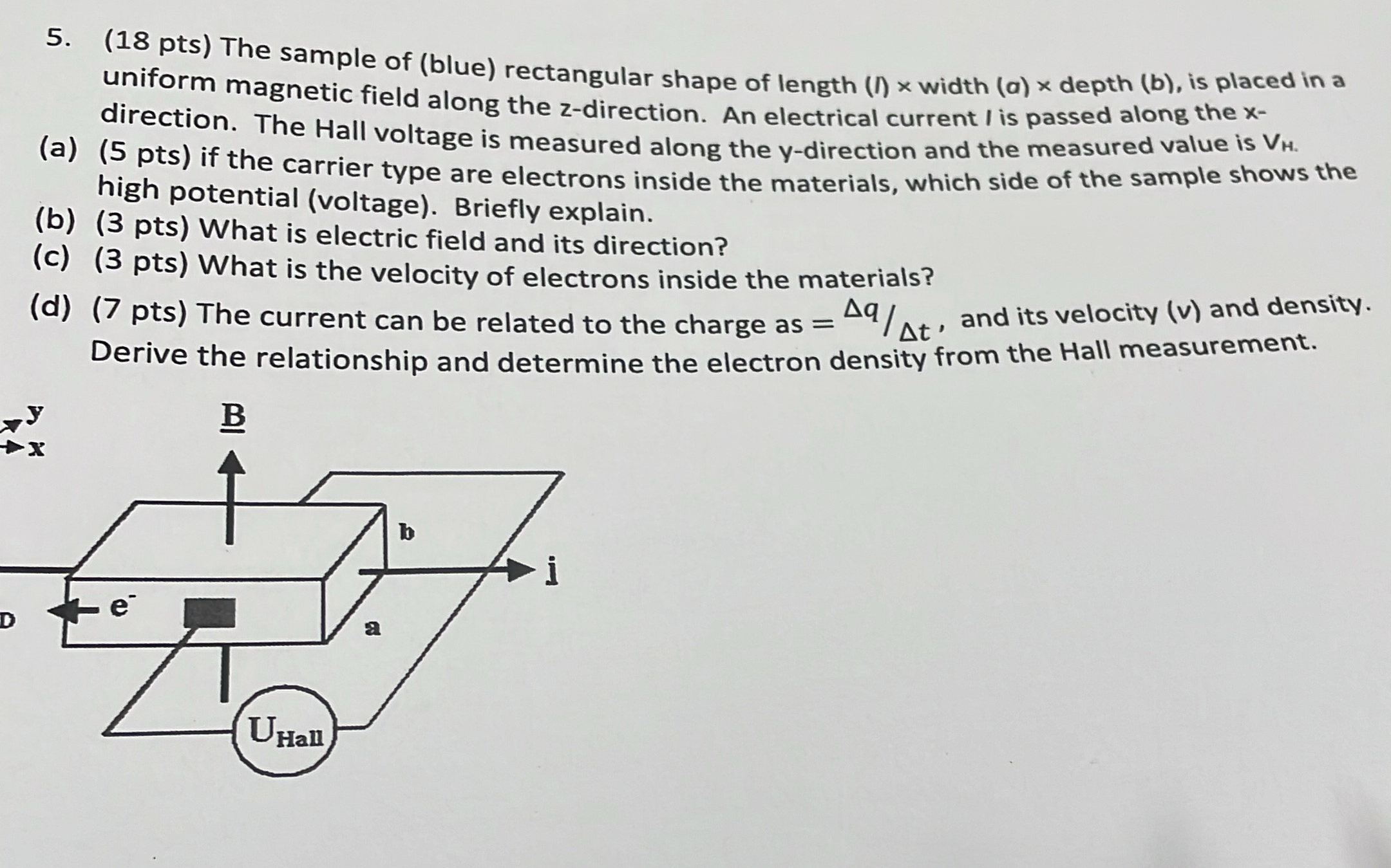 ( 1 8 pts ) The sample of ( blue ) rectangular