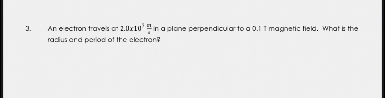 An electron travels at 2 . 0 1 0 7 ( m ) ( s ) in