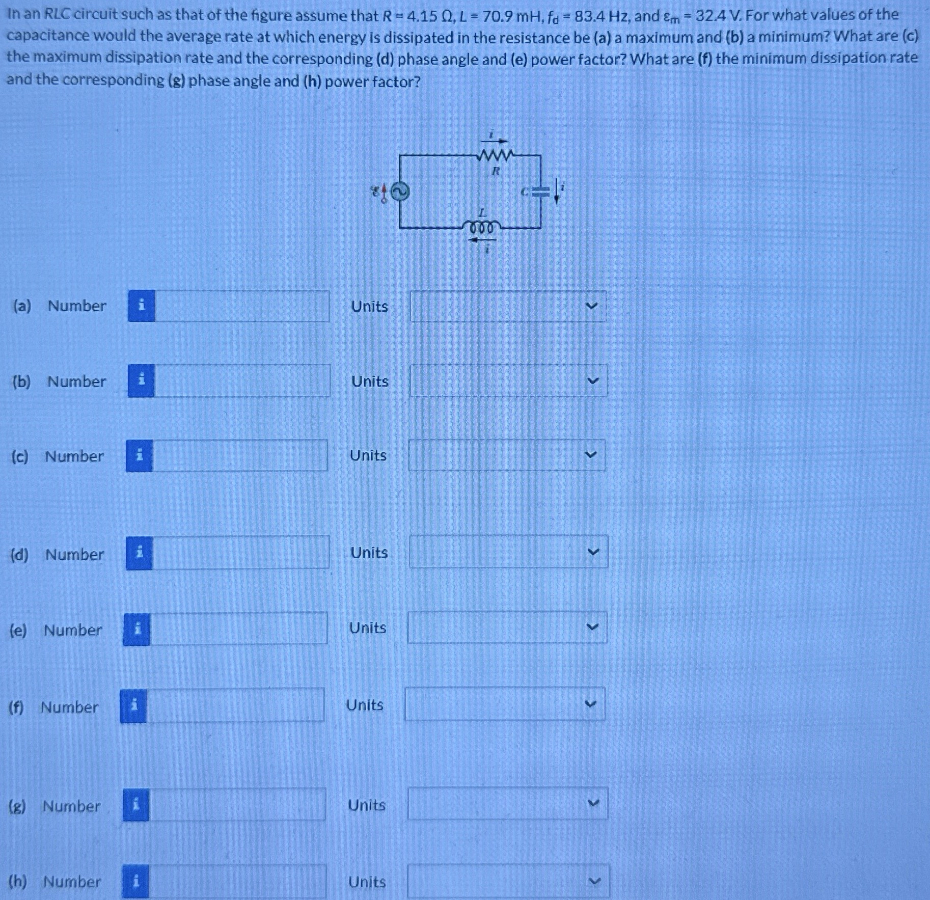 In an R L C circuit such as that of the figure
