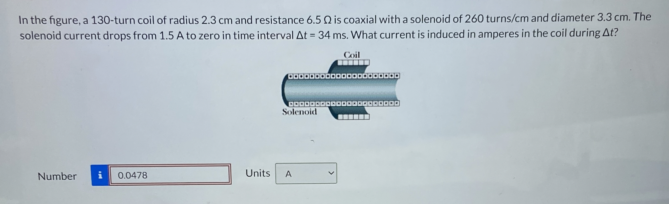 In the figure, a 1 3 0 - turn coil of radius 2 .