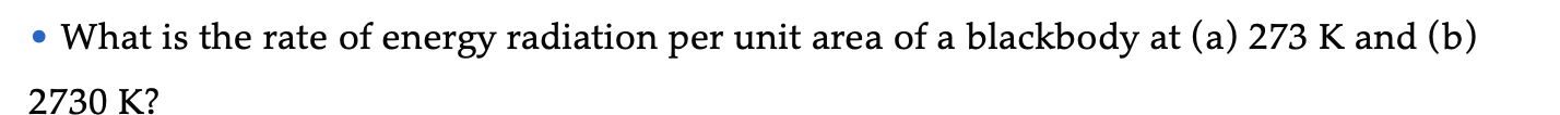 - What is the rate of energy radiation per unit