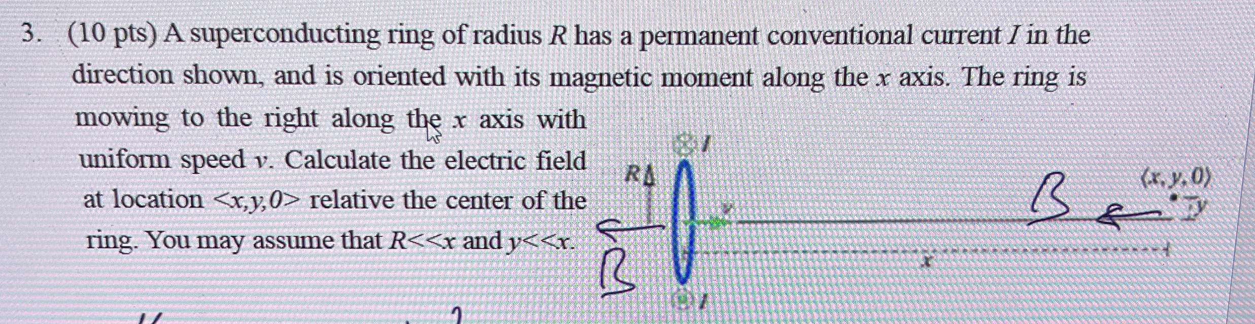 ( 1 0 pts ) A superconducting ring of radius R