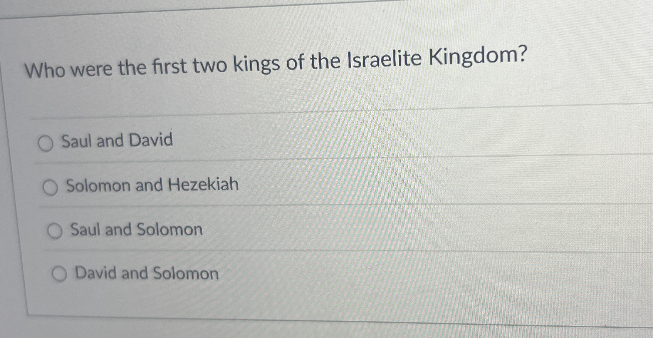 Who were the first two kings of the Israelite