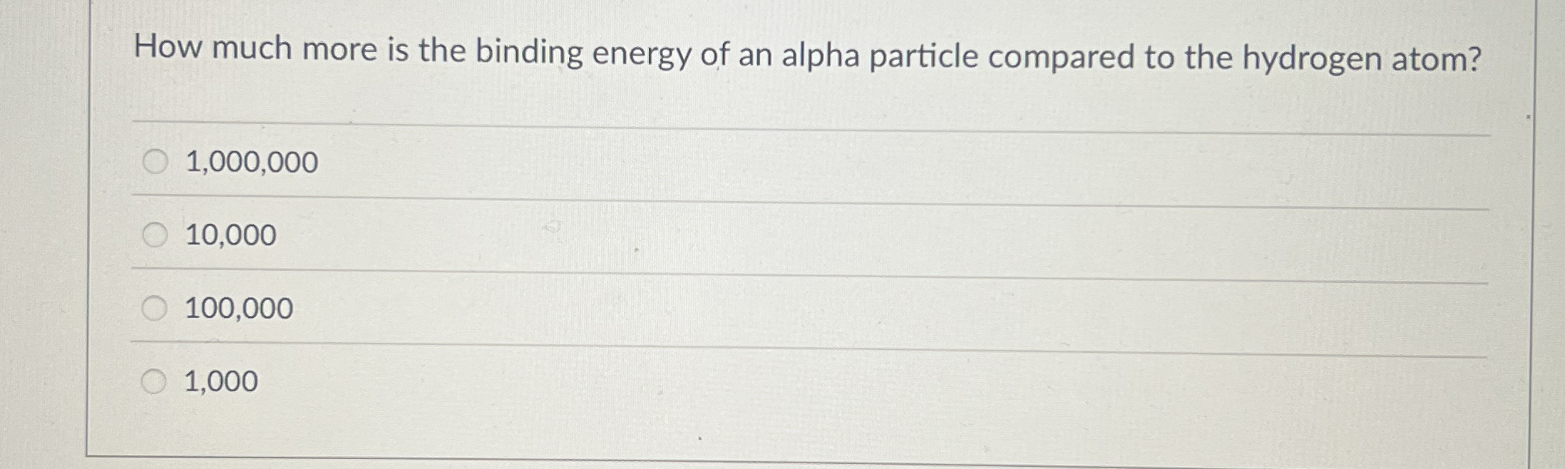 How much more is the binding energy of an alpha