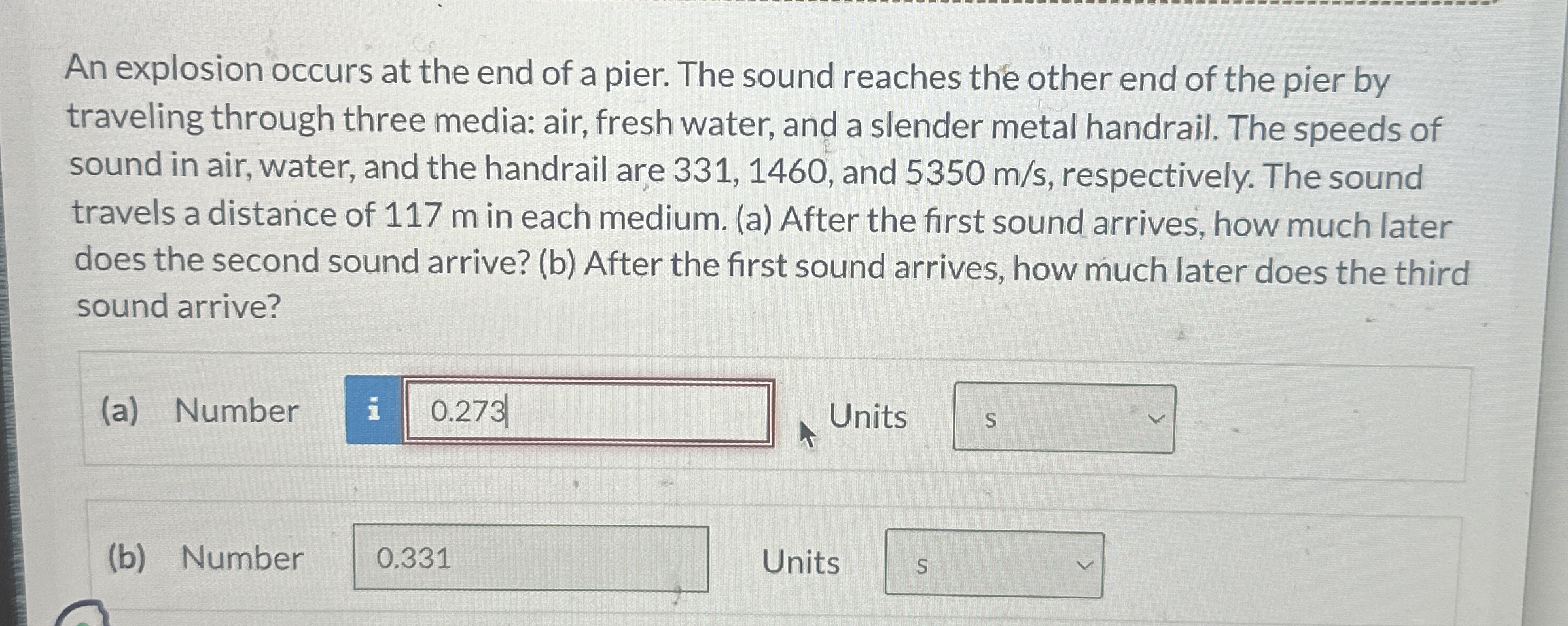 An explosion occurs at the end of a pier. The