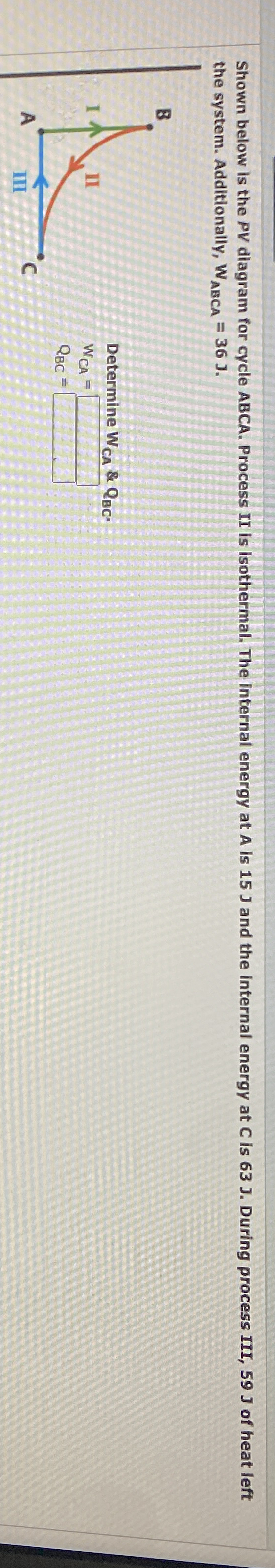 NEED HELP DUE NOW Shown below is the PV diagram