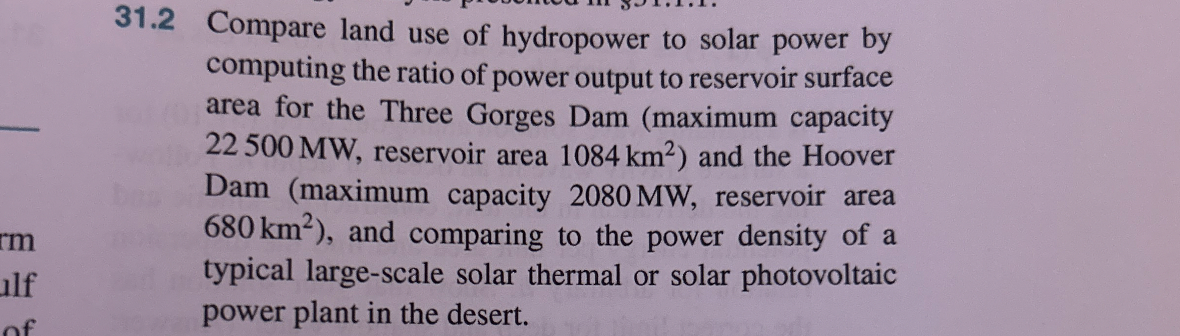 3 1 . 2 Compare land use of hydropower to solar