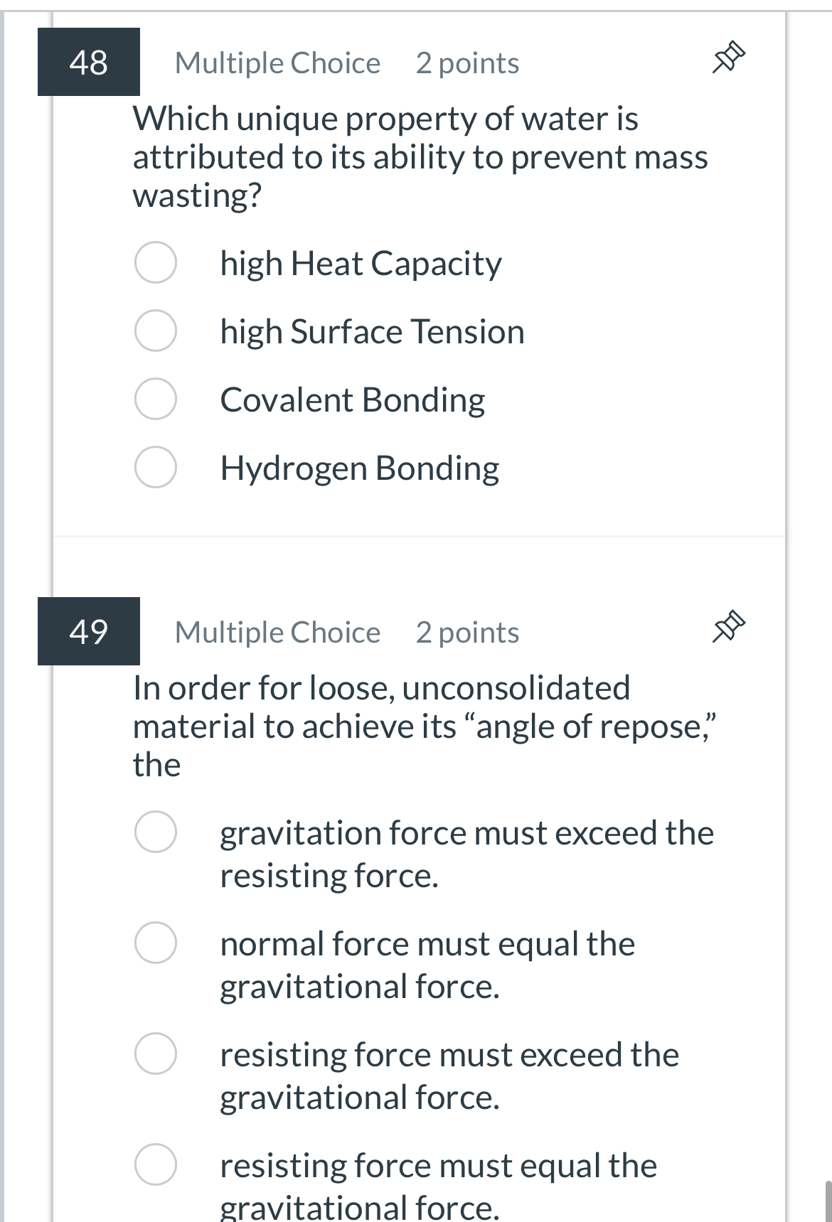 4 8 Multiple Choice 2 points Which unique