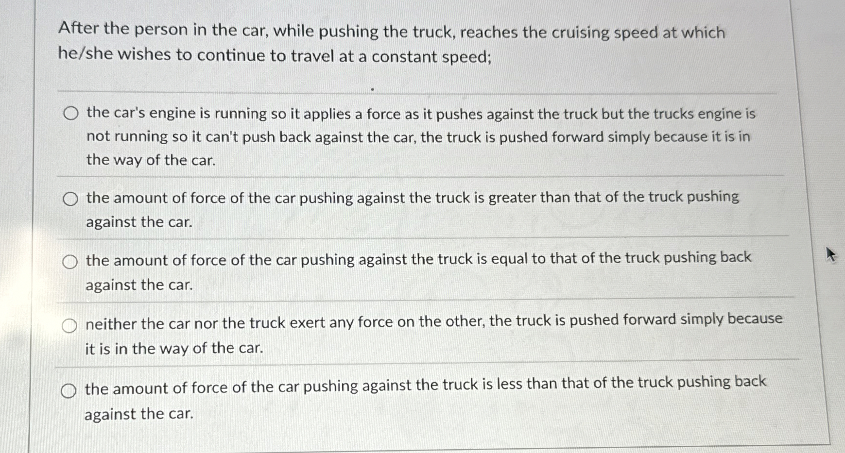 After the person in the car, while pushing the