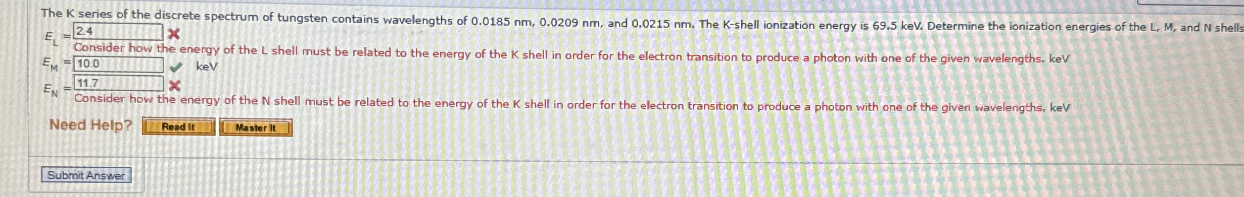 The K series of the discrete spectrum of tungsten