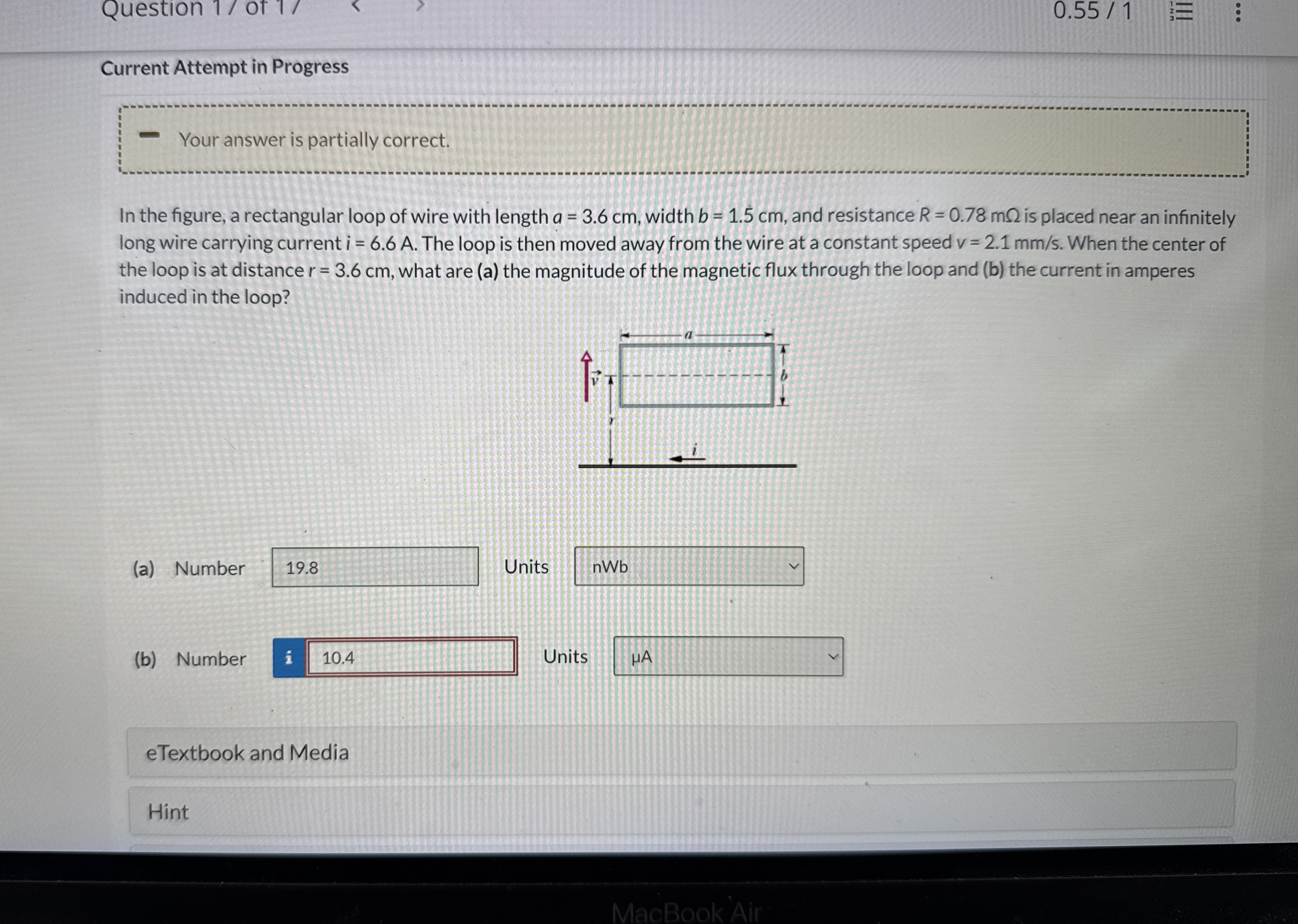 Question 0 . 5 5 1 Current Attempt in Progress