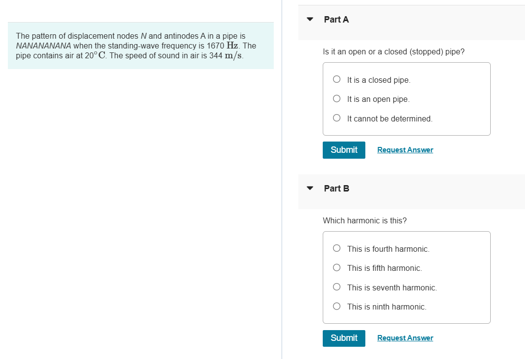The pattern of displacement nodes \ ( N \ ) and