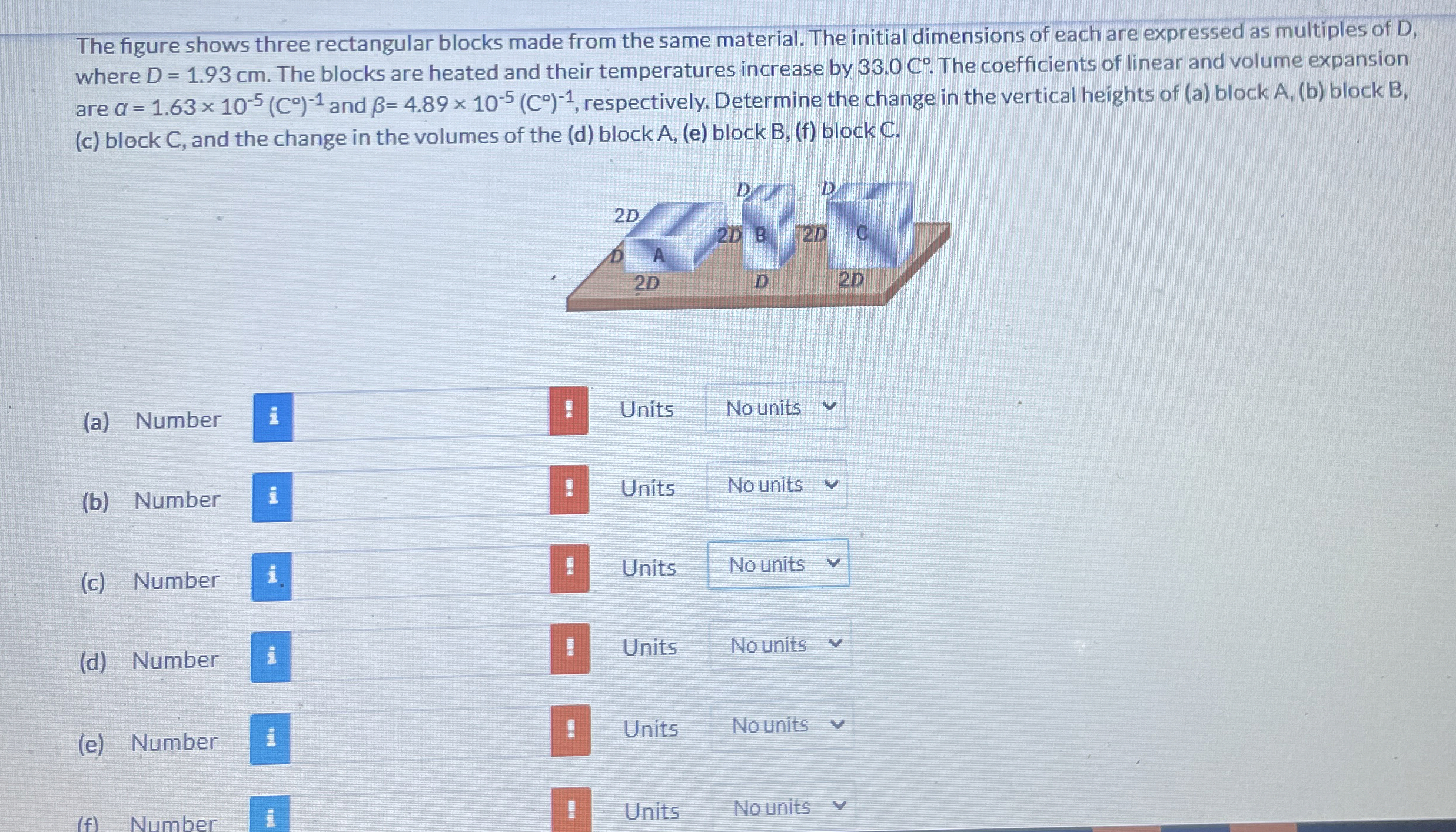 where D = 1 . 9 3 c m . The blocks are heated and