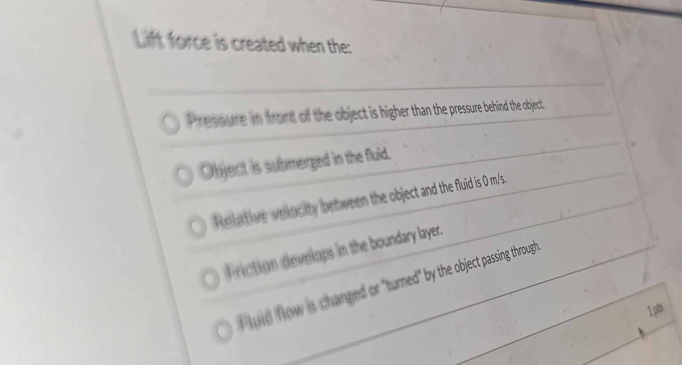 force is created when the: Presoure in trort of