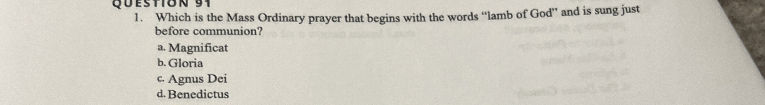 Which is the Mass Ordinary prayer that begins