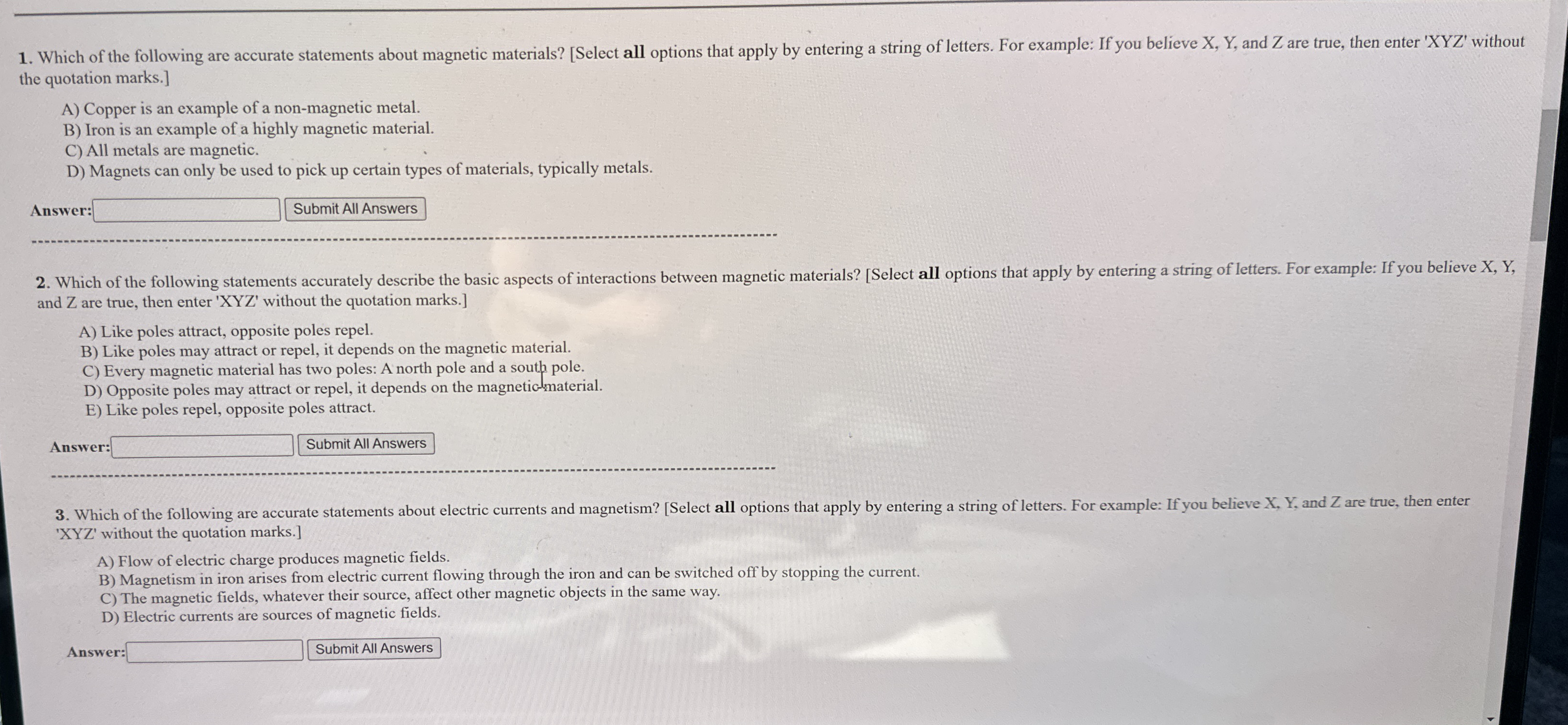 Which of the following are accurate statements