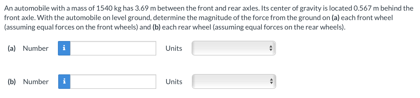 An automobile with a mass of 1 5 4 0 kg has 3 . 6