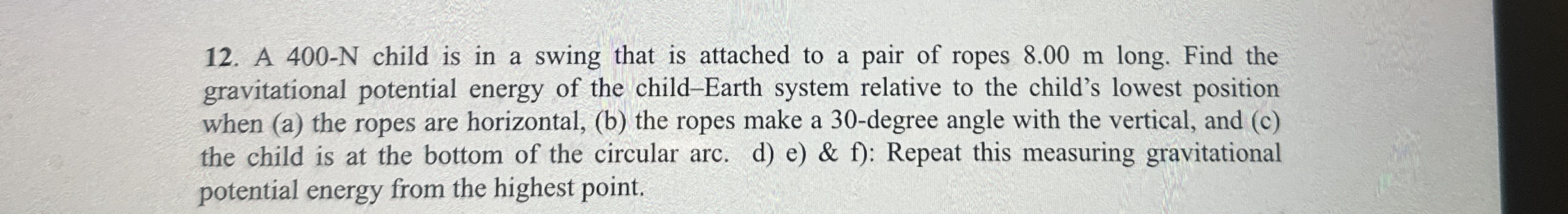 A 4 0 0 - N child is in a swing that is attached