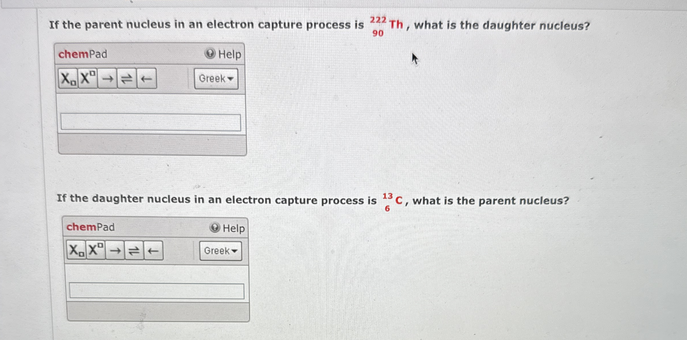If the parent nucleus in an electron capture