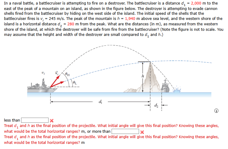 In a naval battle, a battlecruiser is attempting