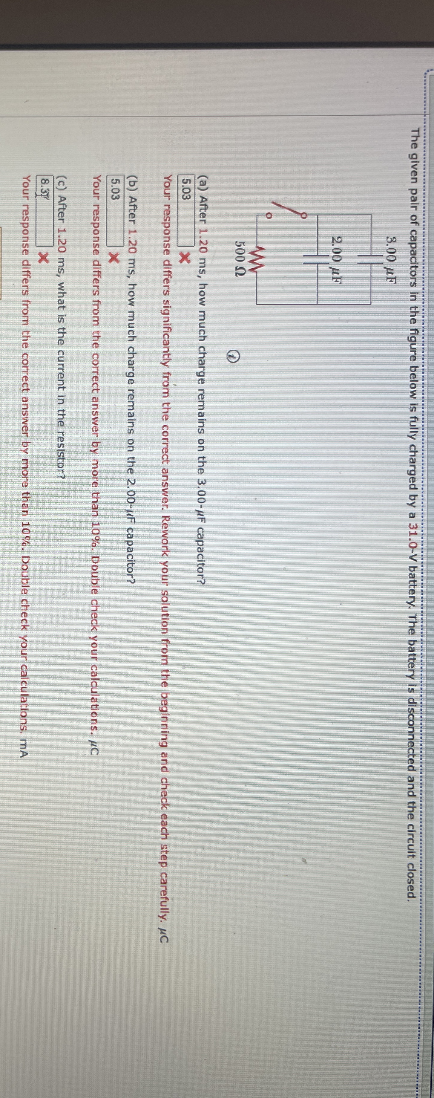 The given pair of capacitors in the figure below