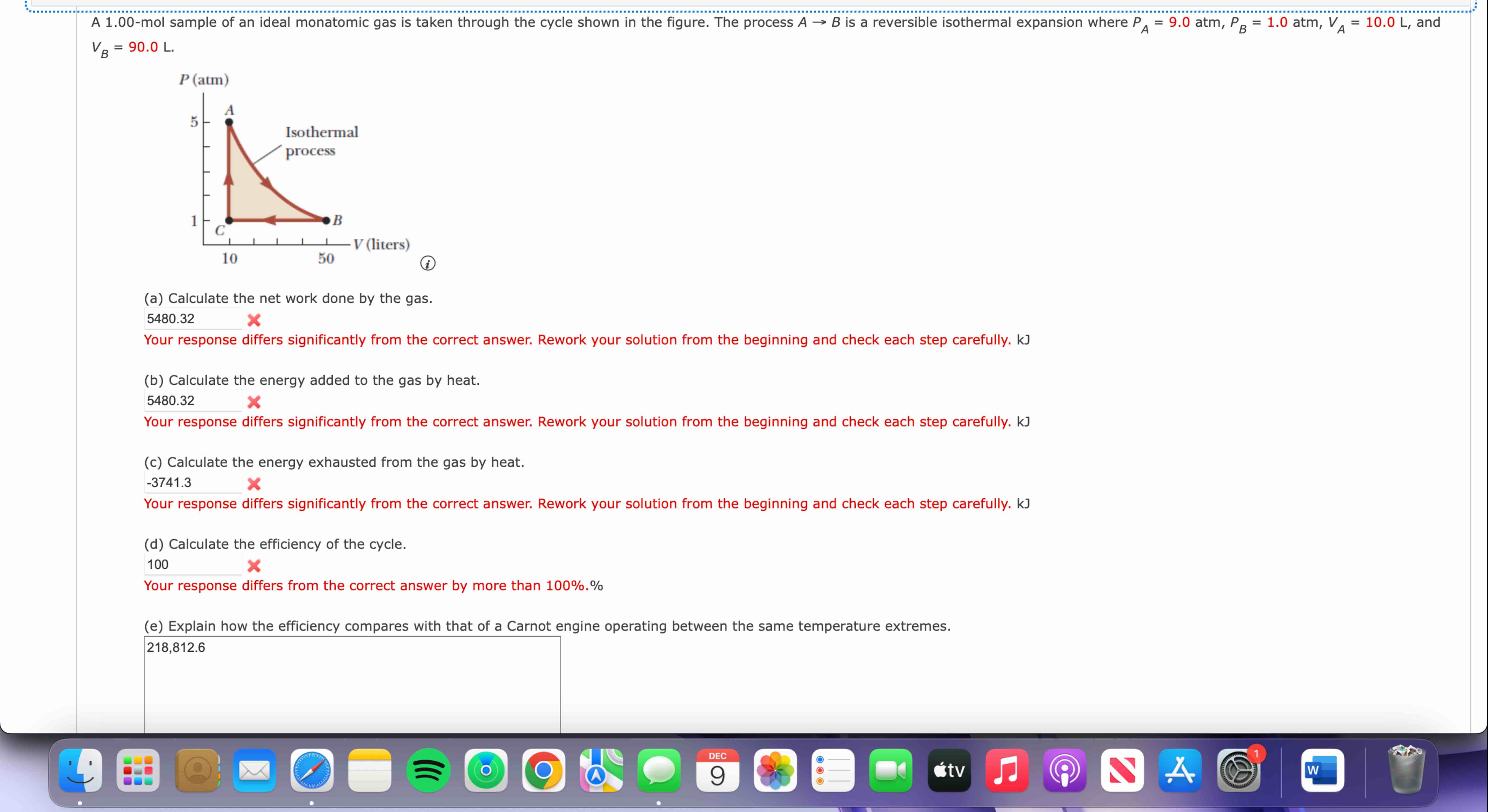 A 1 . 0 0 - mol sample of an ideal monatomic gas