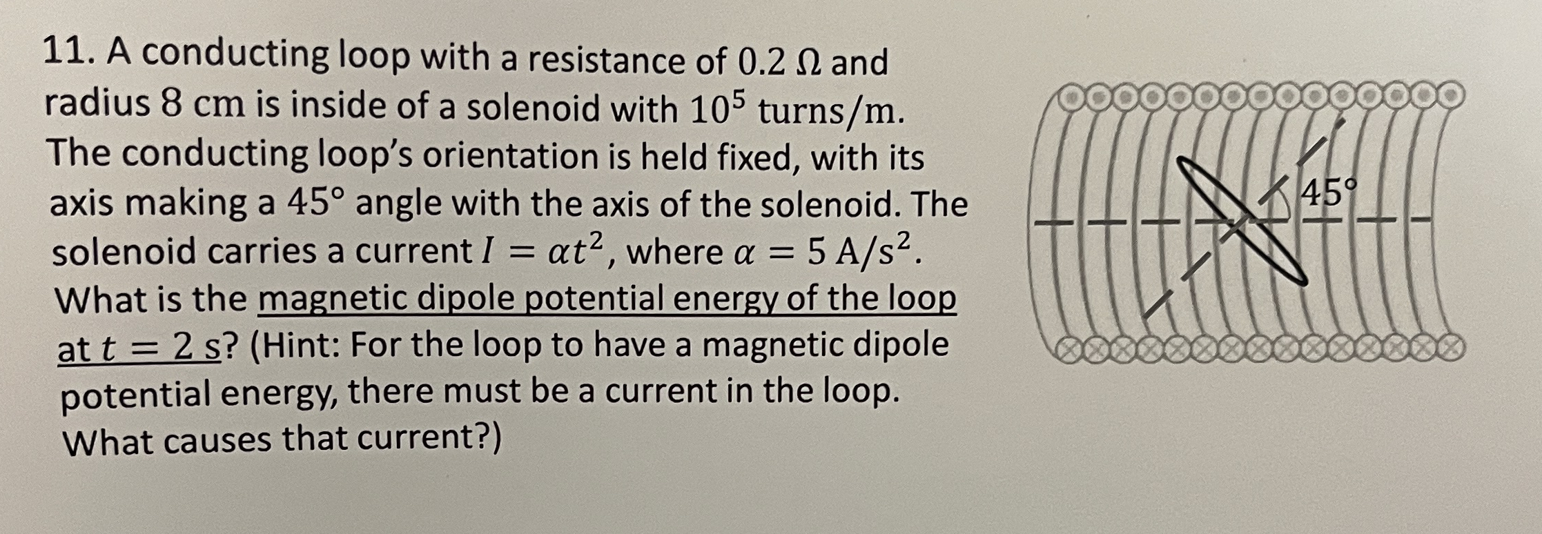 A conducting loop with a resistance of 0 . 2 and