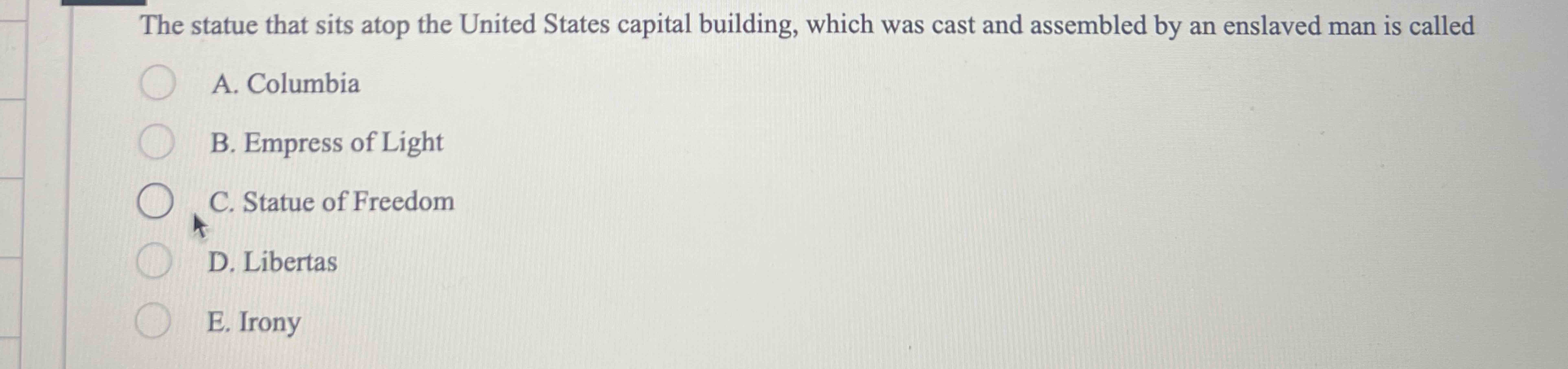 The statue that sits atop the United States