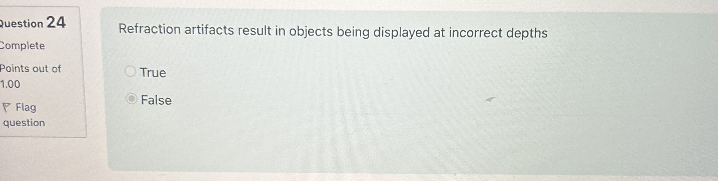 Restion 2 4 Complete Points out of 1 . 0 0 P Flag