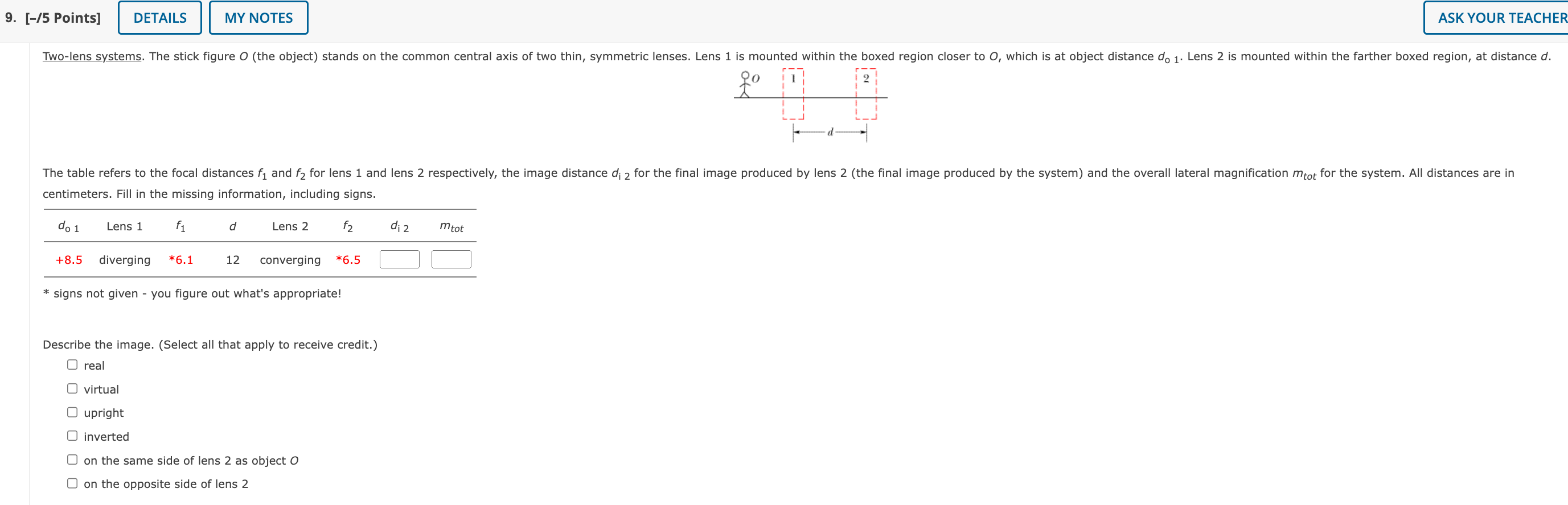 centimeters. Fill in the missing information,