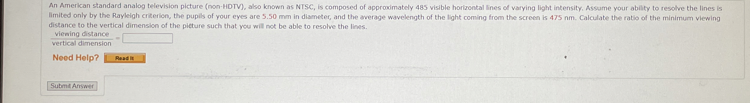 distance to the vertical dimension of the picture