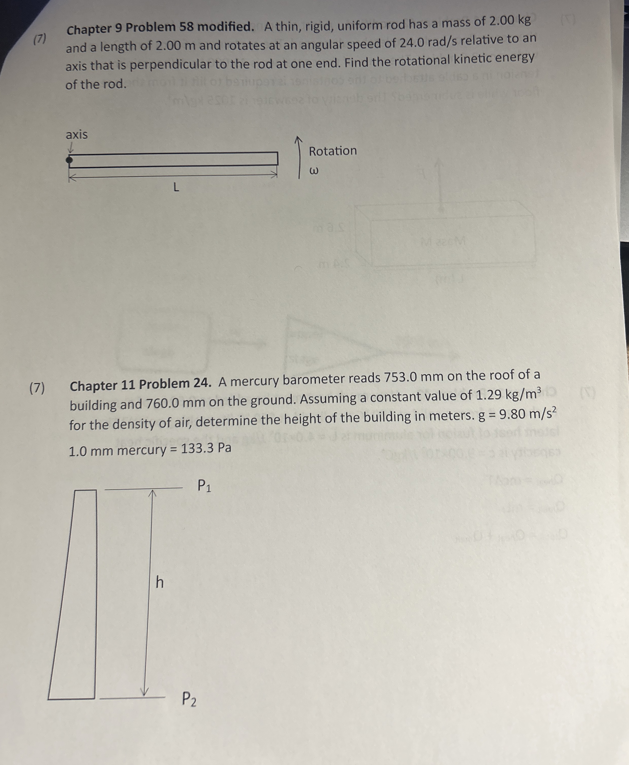 ( 7 ) Chapter 9 Problem 5 8 modified. A thin,