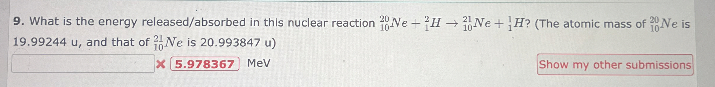 What is the energy released / absorbed in this