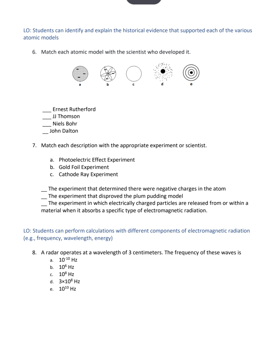 LO: Students can identify and explain the