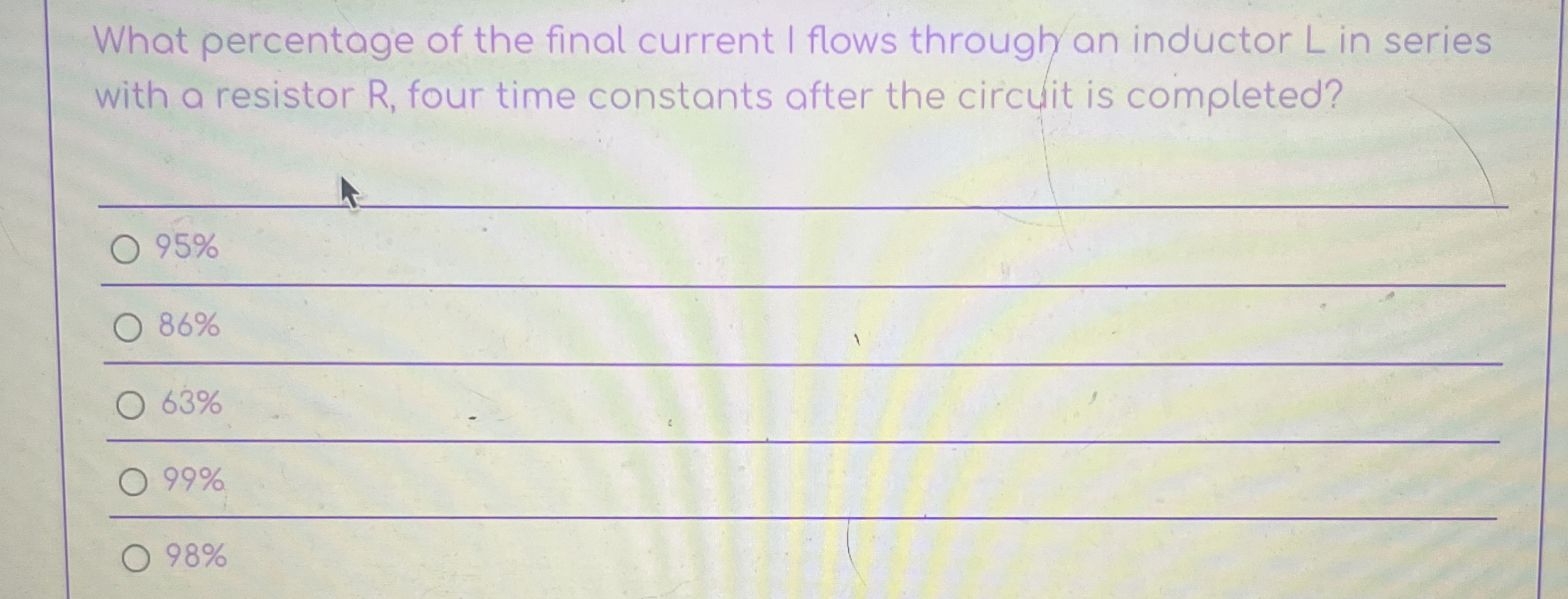 What percentage of the final current I flows
