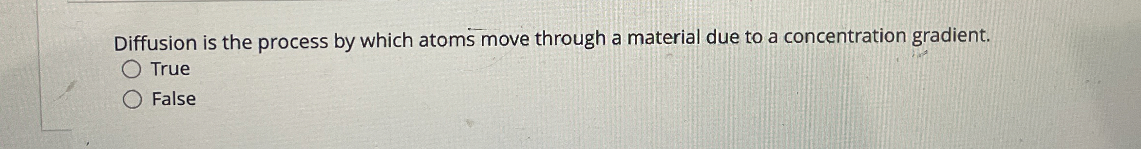 Diffusion is the process by which atoms move