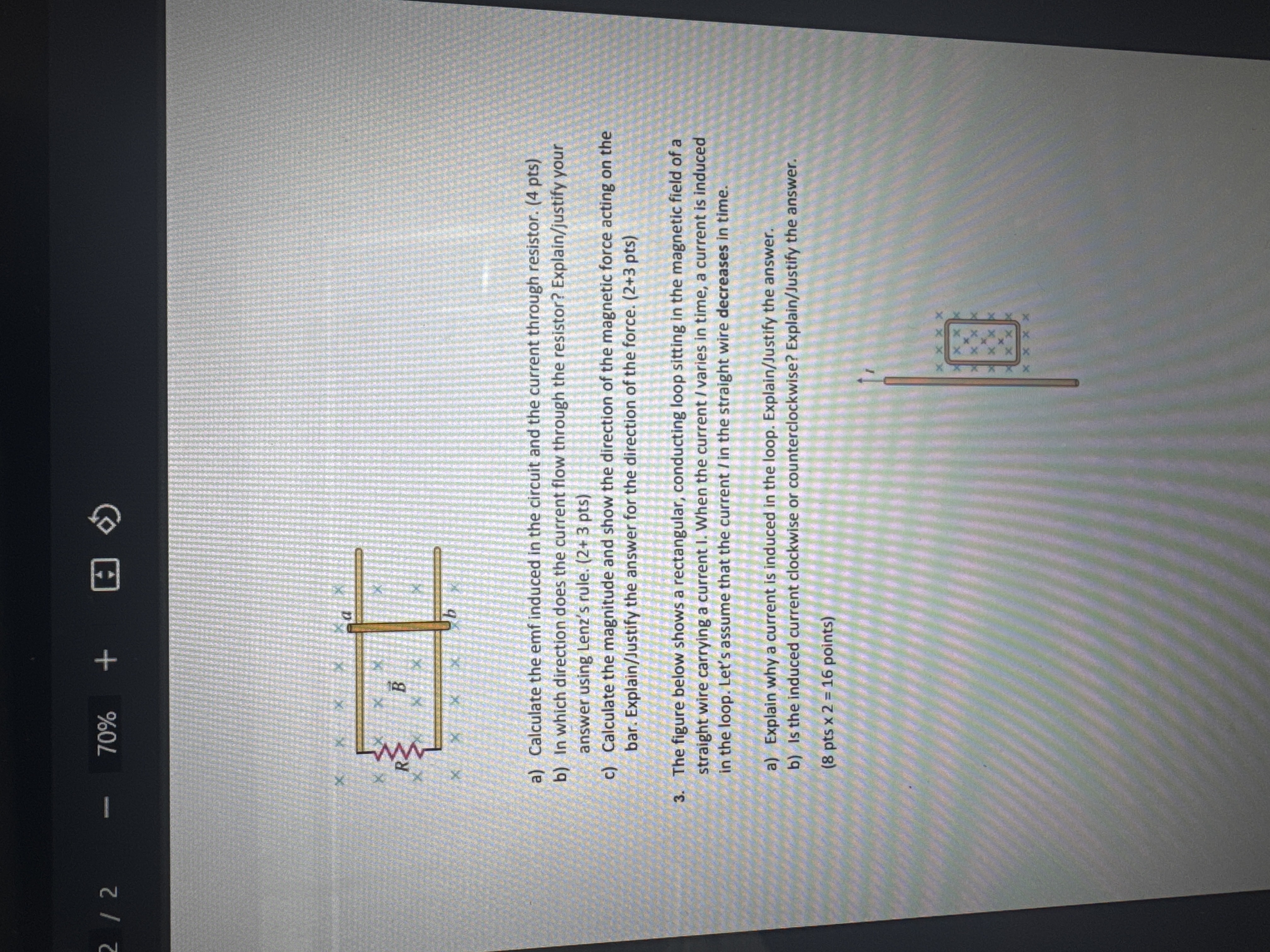 a ) Calculate the emf induced in the circuit and