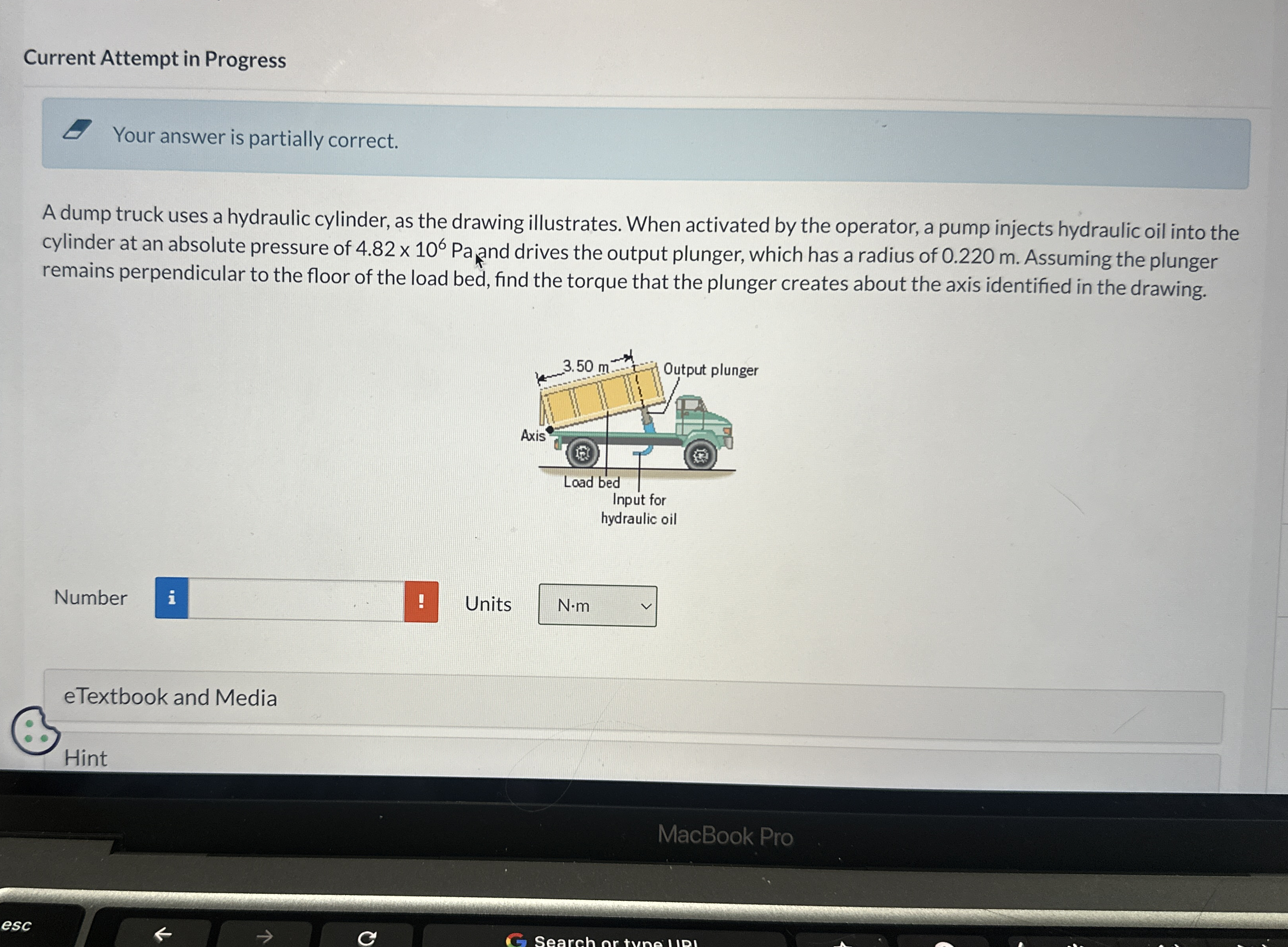 Current Attempt in Progress Your answer is