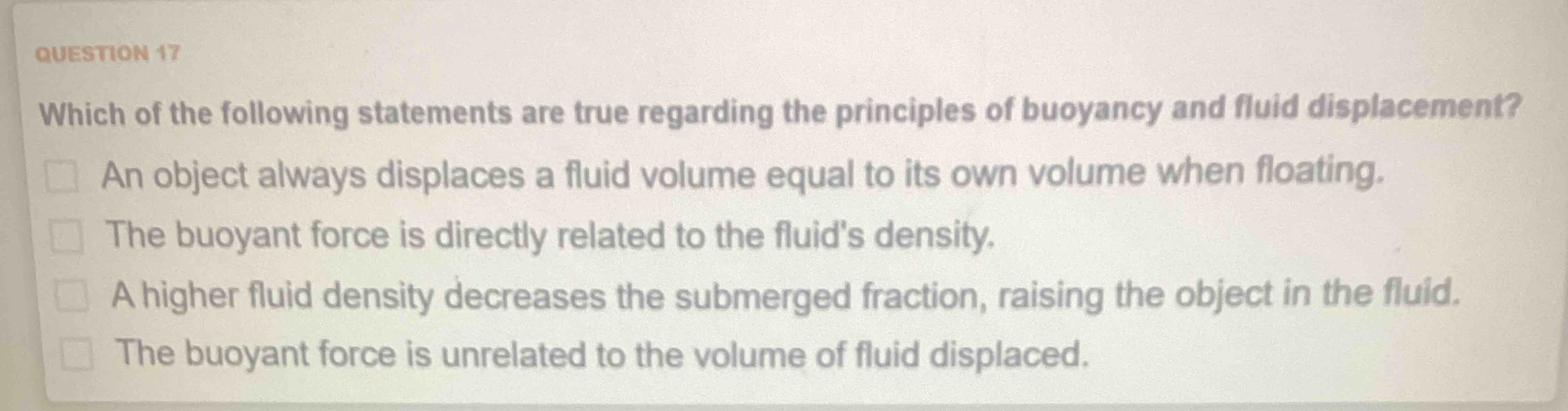 QUESTION 1 7 Which of the following statements