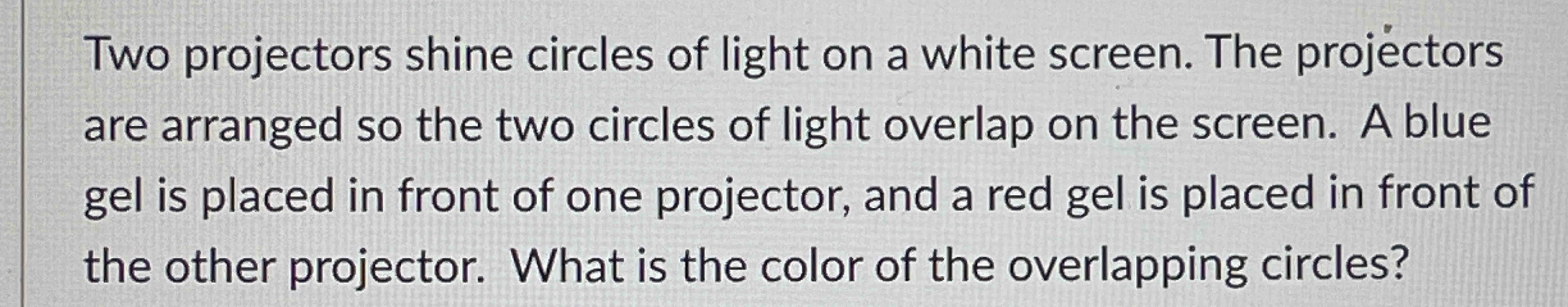 Two projectors shine circles of light on a white