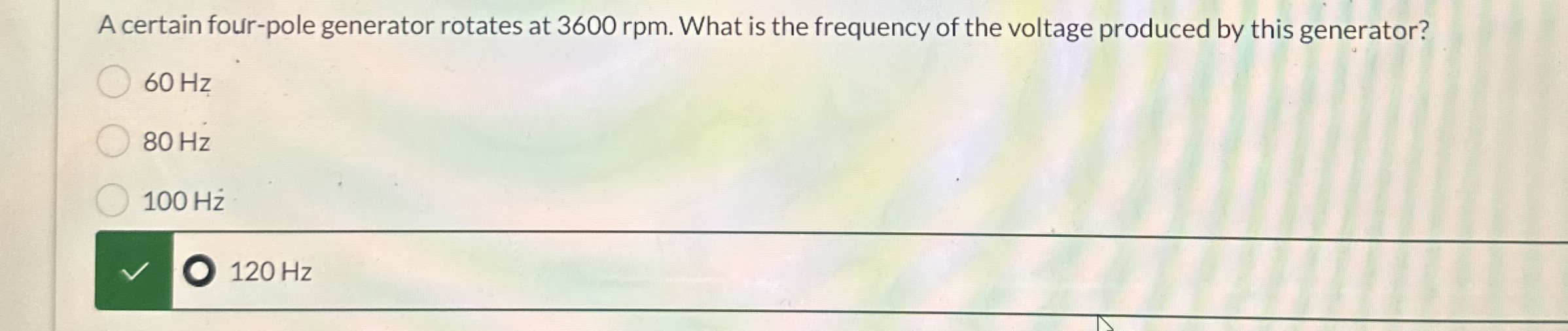 A certain four - pole generator rotates at 3 6 0