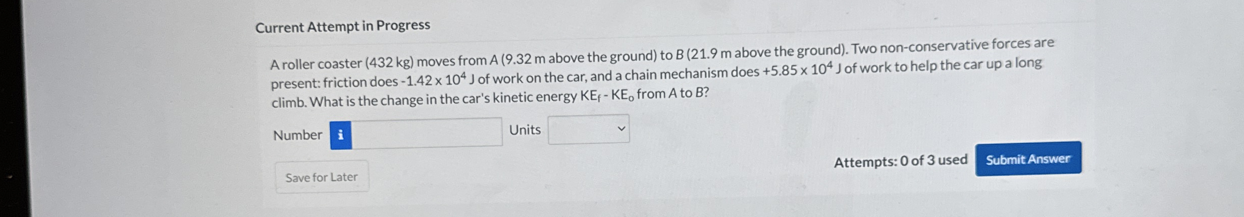Current Attempt in Progress A roller coaster ( 4