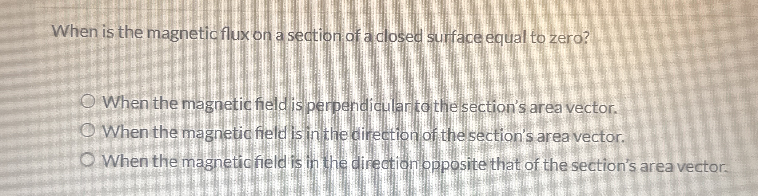 Which describes the magnetic flux through a