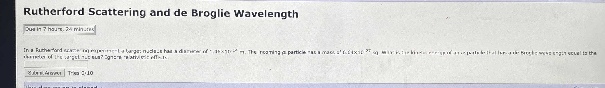 Rutherford Scattering and de Broglie Wavelength