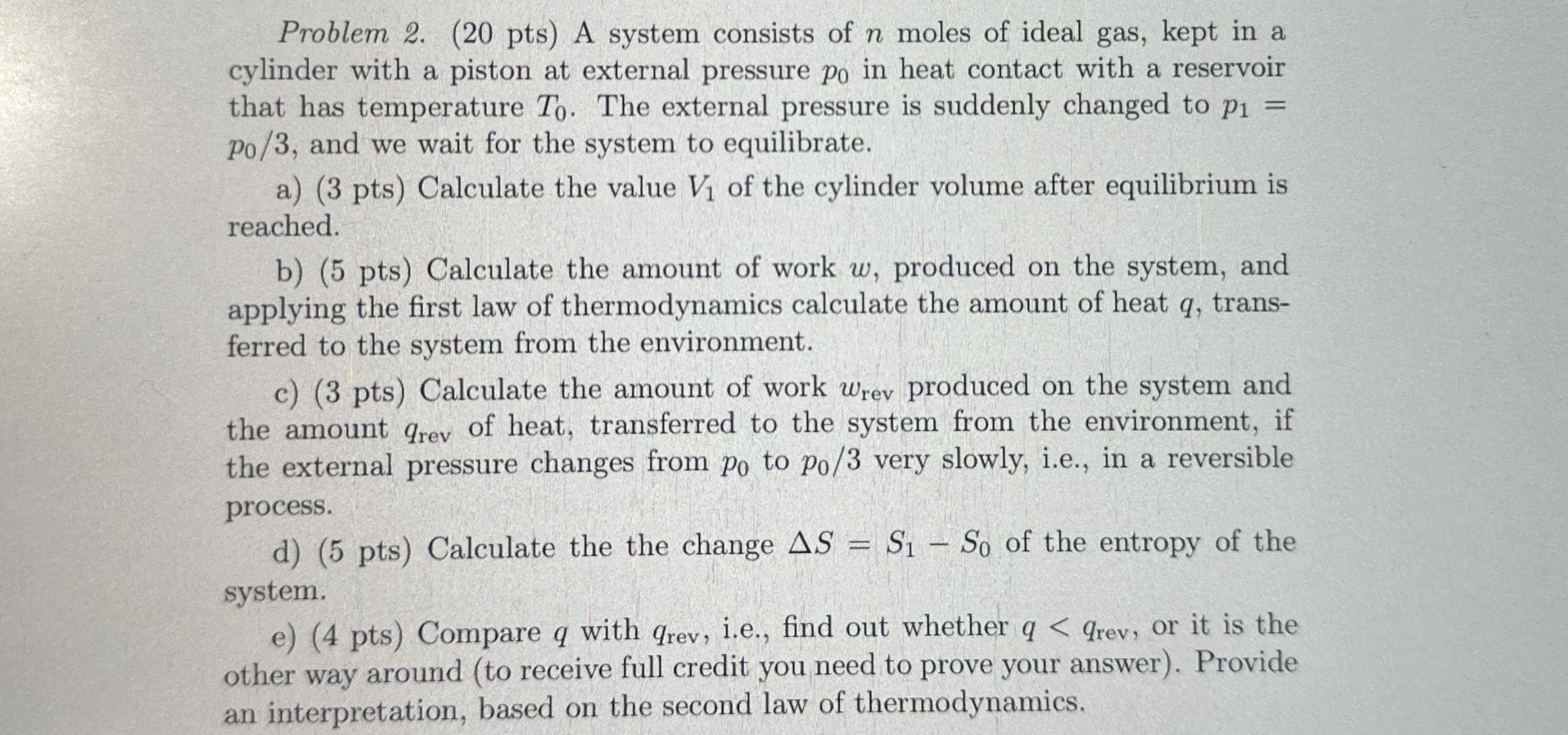 Problem 2 . ( 2 0 pts ) A system consists of n