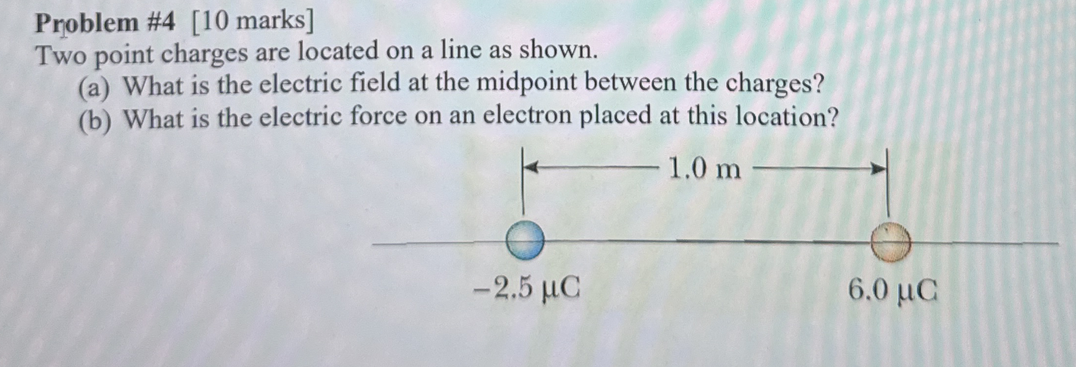 Problem # 4 [ 1 0 marks ] Two point charges are