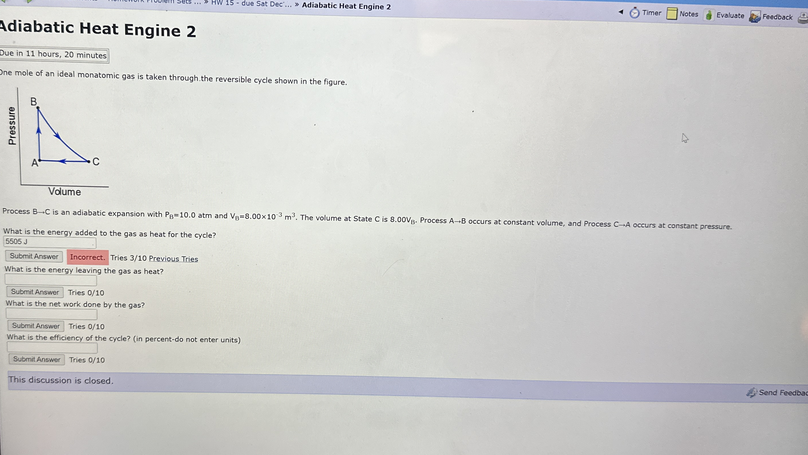 Adiabatic Heat Engine 2 Due in 1 1 hours, 2 0